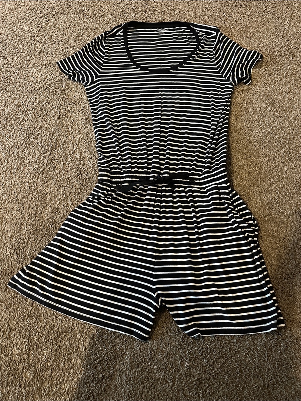 Amazon Essentials Black and White Striped Women’s Romper